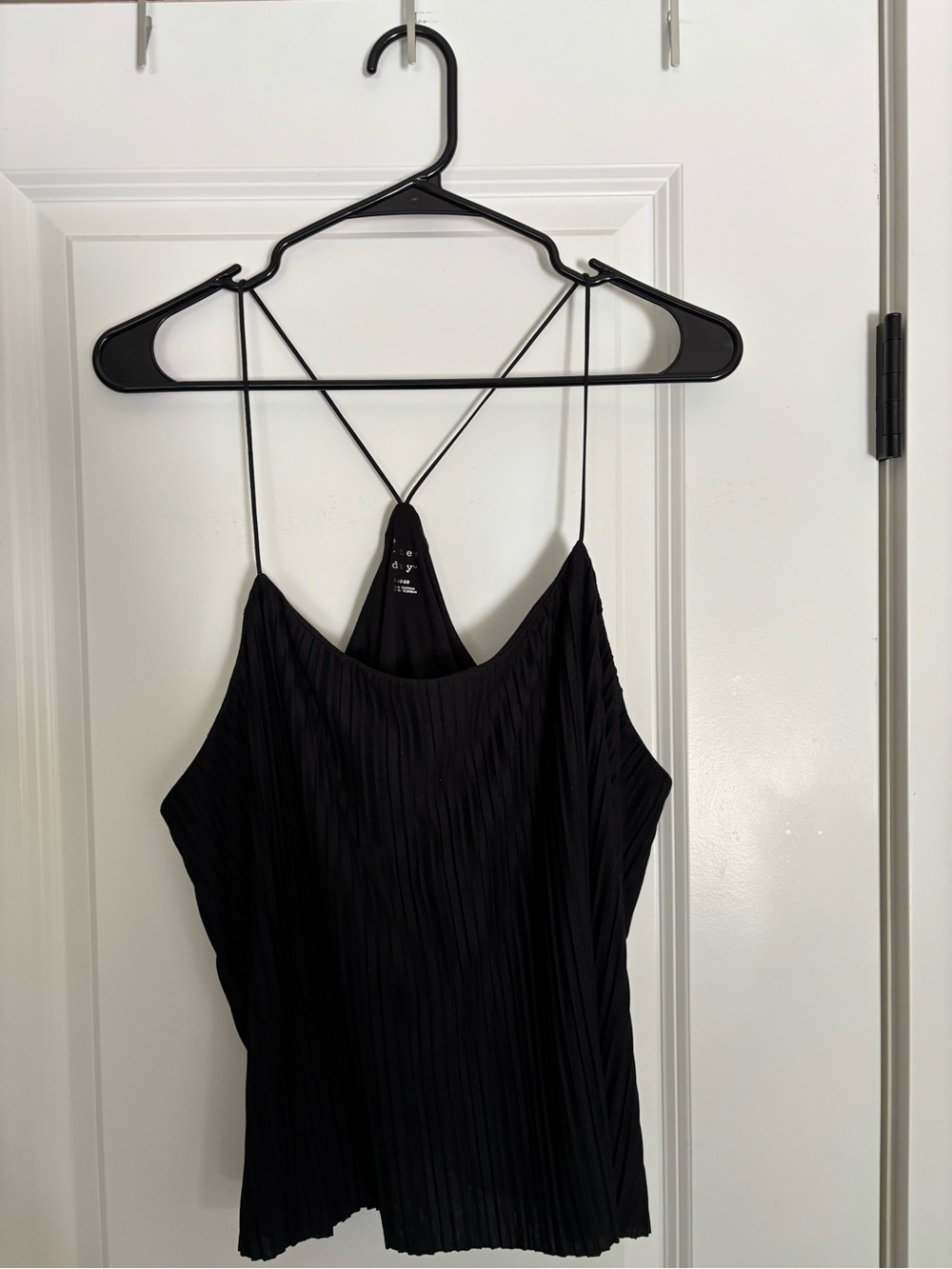 a new day Black Pleated Spaghetti Strap Cami